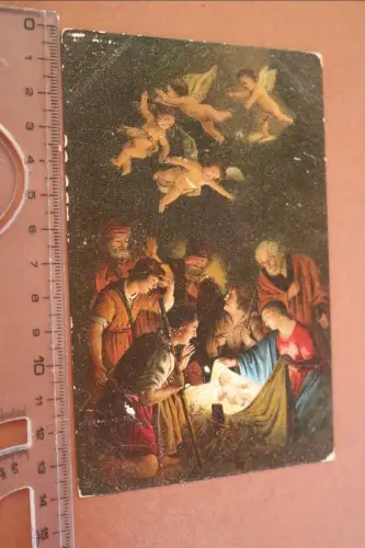 tolle alte  Künstlerkarte Die heilige Nacht -  1911