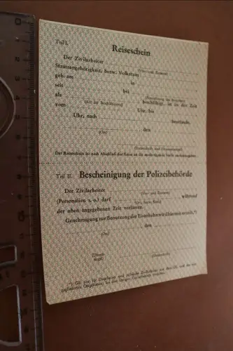 interessanter Reiseschein Fremdarbeiter , Ostarbeiter, zivile polnische Arbeiter