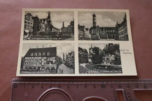 tolle alte Karte -  Ansichten  Augsburg - 50-60er Jahre 