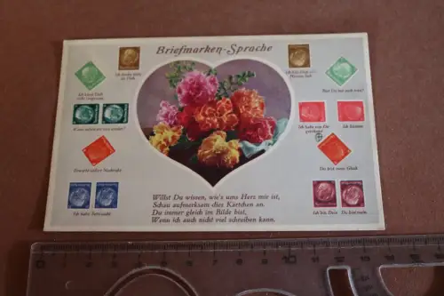 tolle alte Karte - Briefmarken-Sprache  30-40er Jahre 