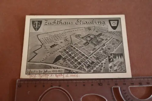 tolle alte Karte - Grundriss - Zuchthaus Straubing - 20-40er Jahre 