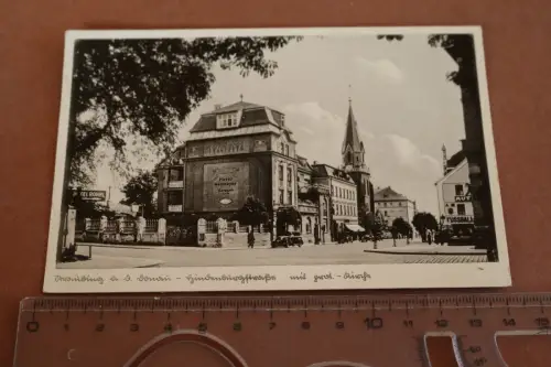 tolle alte Karte - Straubing - Hindenburgstrasse mit Kirche 1936