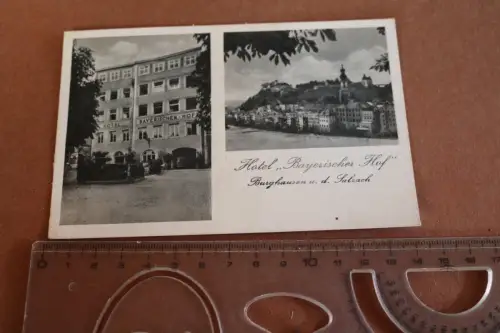 tolle alte Karte - Hotel Bayrischer Hof - Burghausen a.d. Salzach 1947