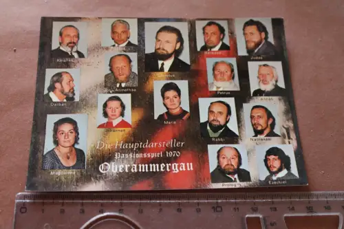 tolle alte Karte - Hauptdarsteller - Passionsspiel 1970 - Oberammergau 