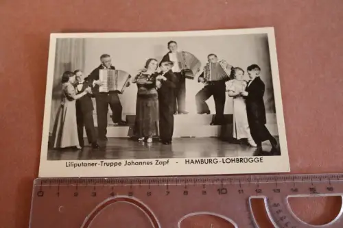 tolle alte Karte - Liliputaner-Truppe Johannes Zapf - Hamburg Lohbrügge 30er Jah