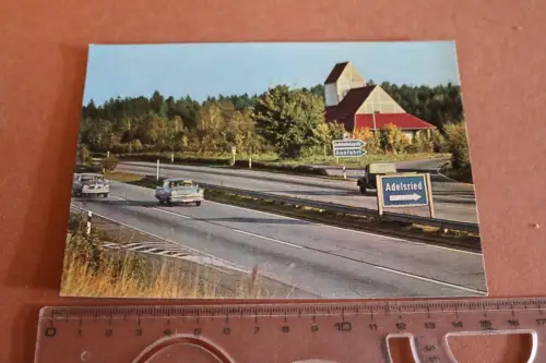 tolle alte Karte  Autobahnkirche - BAB München-Stuttgart -Adelsried 60-70er (3)