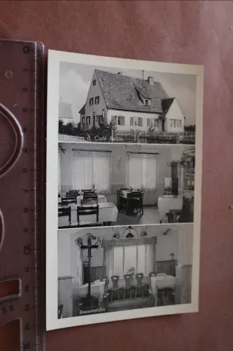 tolle alte Karte -  Pension u. Café Beltle  bei Augsburg - 50-60er Jahre 