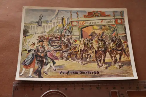 tolle alte Karte -  Gruß vom Oktoberfest  30-50er Jahre ?