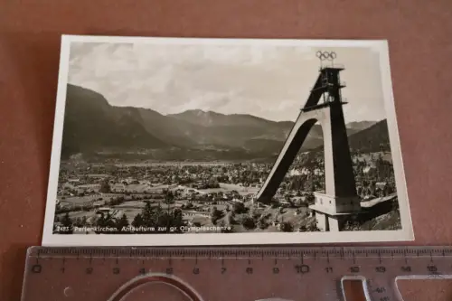 tolle alte  Karte - Partenkirchen Anlaufturm zur gr. Olympiaschanze 1952