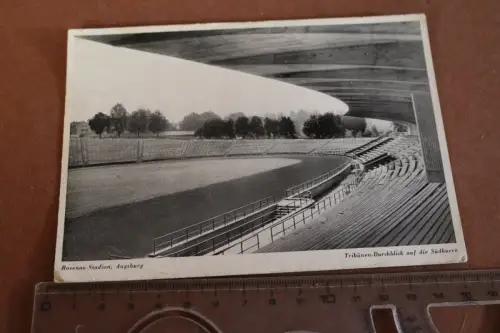 tolle alte Karte - Rosenau Stadion Augsburg - Blick auf die Südkurve  30-50er Ja