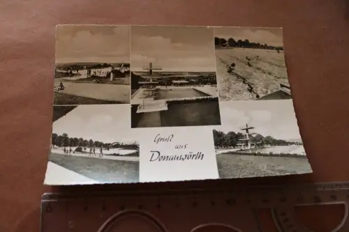 tolle  alte Karte -  Städtisches Freibad Donauwörth 60-70er Jahre 