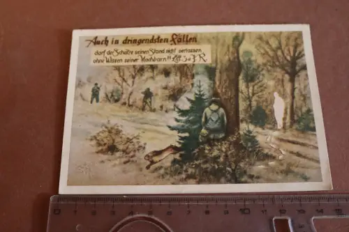 tolle alte Karte -  Jäger - Schütze Stand nicht verlassen ohne Wissen vom Nachba