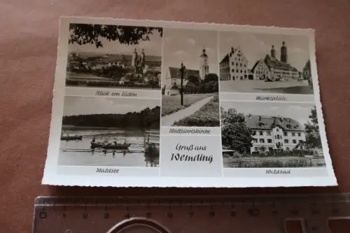 tolle alte Karte - Ansichten Wemding  50-60er Jahre  