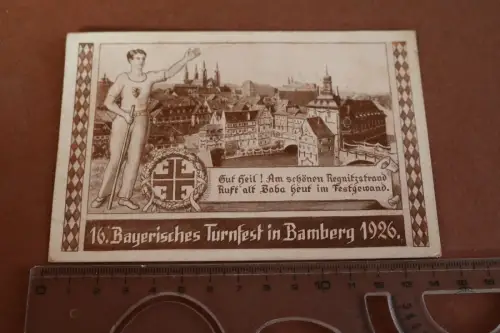 tolle alte Karte - 16. bayrisches Turnfest in Bamberg 1926 