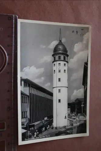 tolle alte Karte - Darmstadt  Der weiße Turm - 1955