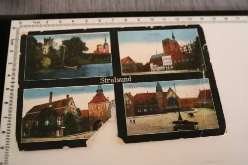 tolle alte Karte -  Stralsund -  1918  - Ansichten 