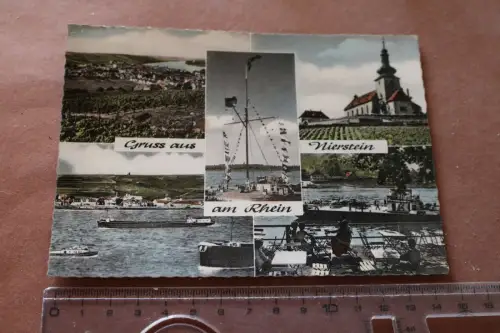 tolle alte Karte - Gruss aus Nierstein am Rhein - 1960