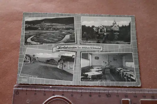 tolle alte Karte -  Herleshausen im schönen Werratal  1960