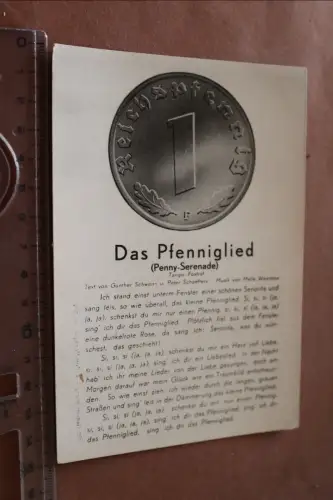 tolle alte Liedkarte - Das Pfenniglied ?  30-40er Jahre ??