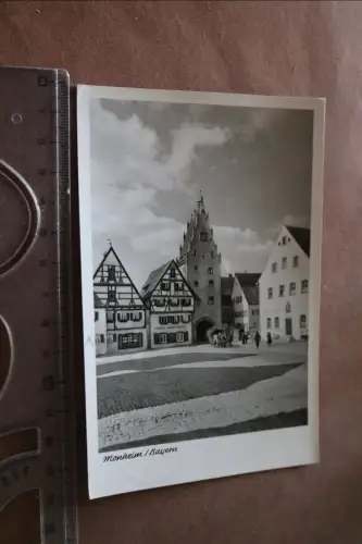 tolle alte Karte - Ansicht - Monheim Marktplatz ?  50er Jahre ?