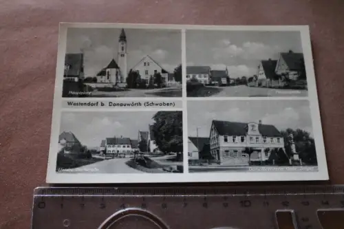 tolle alte Karte - Ansichten Westendorf  - Donauwörth  1959