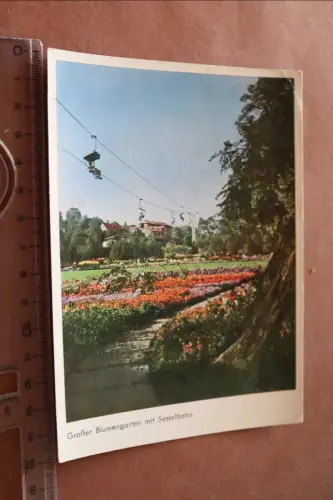 tolle alte Karte - Blumengarten Sesselbahn Stuttgart - Höhenpark Killesberg 