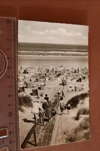 tolle alte Karte - Strand Nordseebad Juist - 60-70er Jahre 