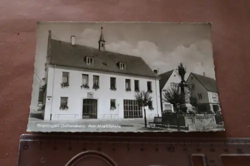 tolle alte Karte -Wertingen   Am Marktplatz  60/70er Jahre ?