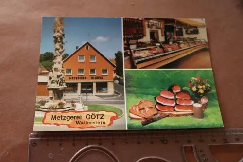 tolle alte Karte - Metzgerei Götz  Wallerstein - 70-80er Jahre ?