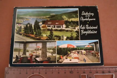 tolle alte Karte - Schulenberg Okertalsperre - Café-Restaurant Bergklause 1965