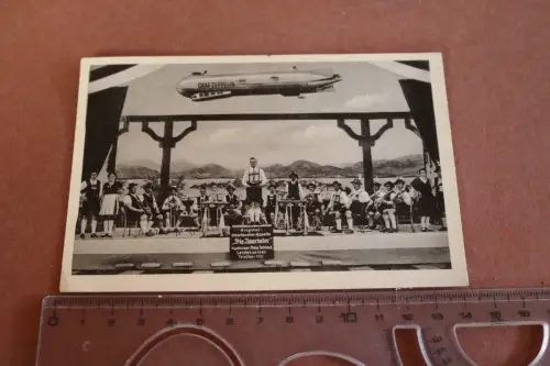tolle alte Karte - Oberlander-Kapelle Zillertaler mit Zeppelin Graf Zeppelin 