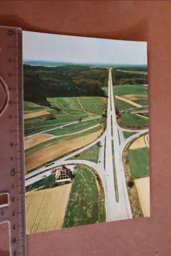 tolle alte Karte  Autobahnkirche - BAB München-Stuttgart -Adelsried 60-70er (2)