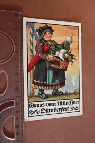 tolle alte Karte - Gruss vom Münchener Oktoberfest 1925