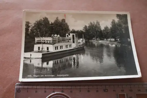 tolle alte Karte - Stegen am Ammersee - Amperpartie 1937
