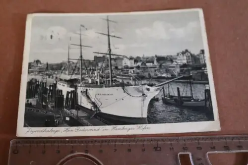 tolle alte Karte - Jugendherberge Hein Godenwind im Hamburger Hafen 1941