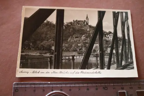 tolle alte Karte - Aussig - alte Brücke Ferdinandshöhe 30-40er Jahre