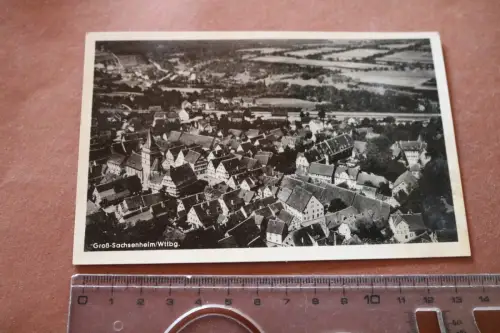 tolle alte Karte - Luftbild - Groß-Sachsenheim Wttbg.  - Alter ?