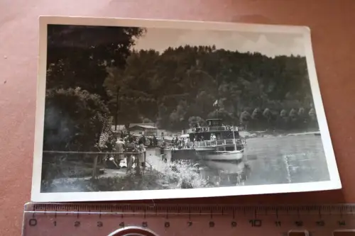 tolle alte Karte - Dampferanlegestelle Solbad Karlshafen Oberweser 50-60er Jahre