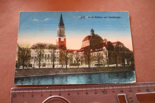 tolle alte Karte - Kiel  neues Rathaus und Stadttheater 1917