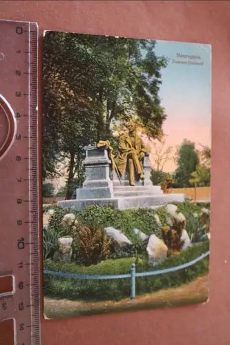 tolle alte Karte - Neuruppin Fontane-Denkmal  1910-20 ?