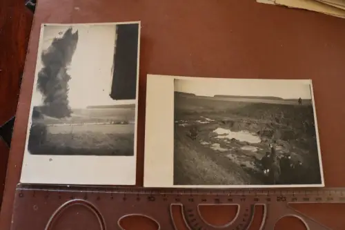 zwei alte Fotos - Sprengung auf dem Schießstand 1927