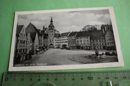 tolle alte Karte -  Landsberg am Lech - Stadtplatz - als Feldpost gelaufen -1940