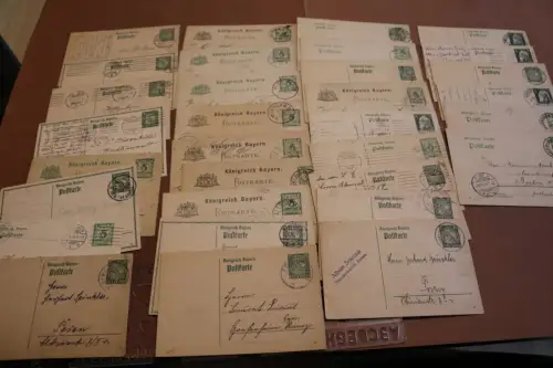 32 alte Ganzsachen mit Bayern Marken 1900-1910 ?? 