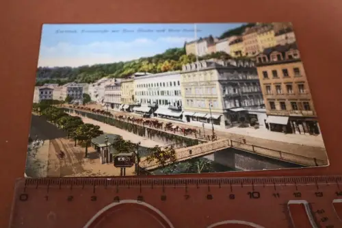 tolle alte Karte - Karlsbad Kreuzstrasse mit Hotels - 1910-20 ?? 