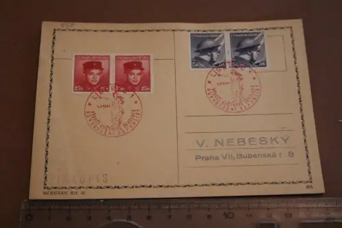 alte Postkarte Ganzsache Tschecheslowakei - Sonderstempel ? 1946