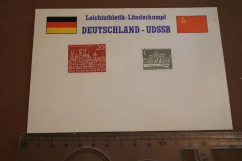 alte Postkarte Ganzsache Leichtathletik Länderkampf Deutschland - UdSSR