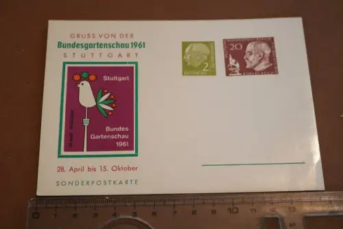 alte Postkarte Ganzsache Bundesgartenschau 1961 
