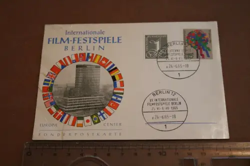 alte Postkarte Ganzsache intern. Filmfestspiele Berlin 1965