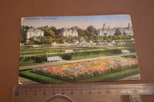 tolle alte Karte - Baden-Baden Gönneranlagen 1905-1910