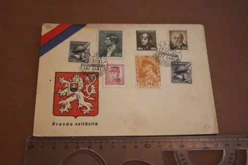 toller alter Umschlag Briefmarken  Tschecheslowakei 1946